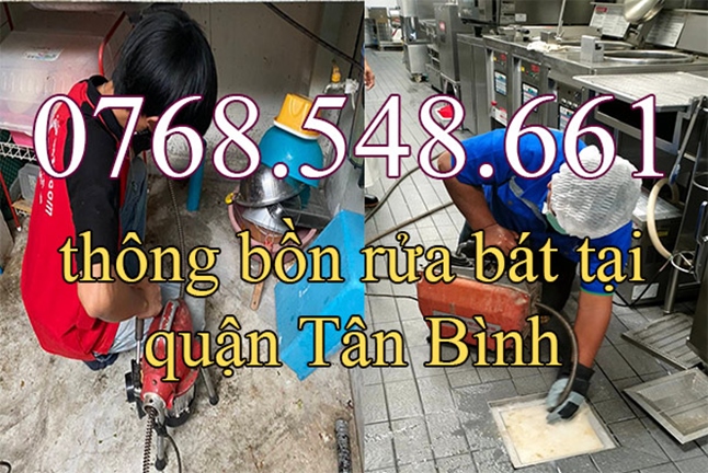 Thông tắc bồn rửa bát nghẹt tại quận Tân Bình