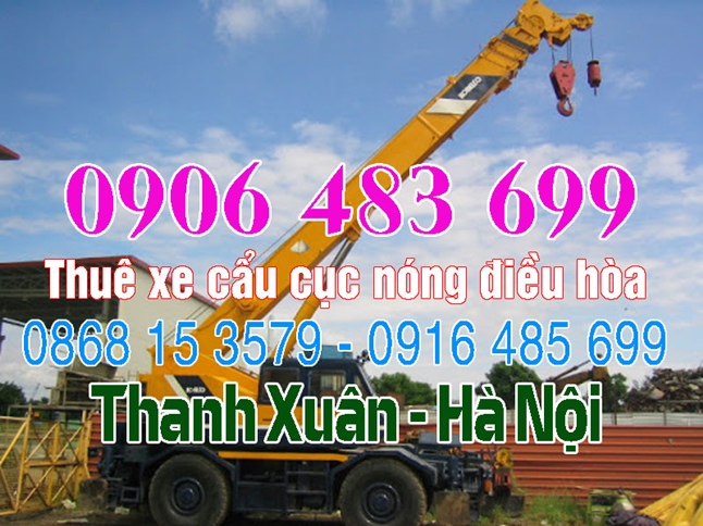 Cho thuê xe cẩu cục nóng máy điều hòa quận Thanh Xuân (Hà Nội)