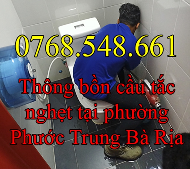 Thông bồn cầu tắc nghẹt tại phường Phước Trung Bà Rịa gọi 0768.548.661