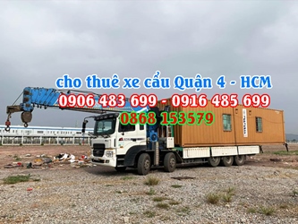 Thuê xe cẩu Quận 4 Tp HCM - Xe cẩu Q4 HCM - Xe cẩu quận 4